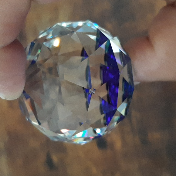 Swarovski Crystal Round Paperweight, Bermuda Blue, Vintage Decor - Picture 12 of 13